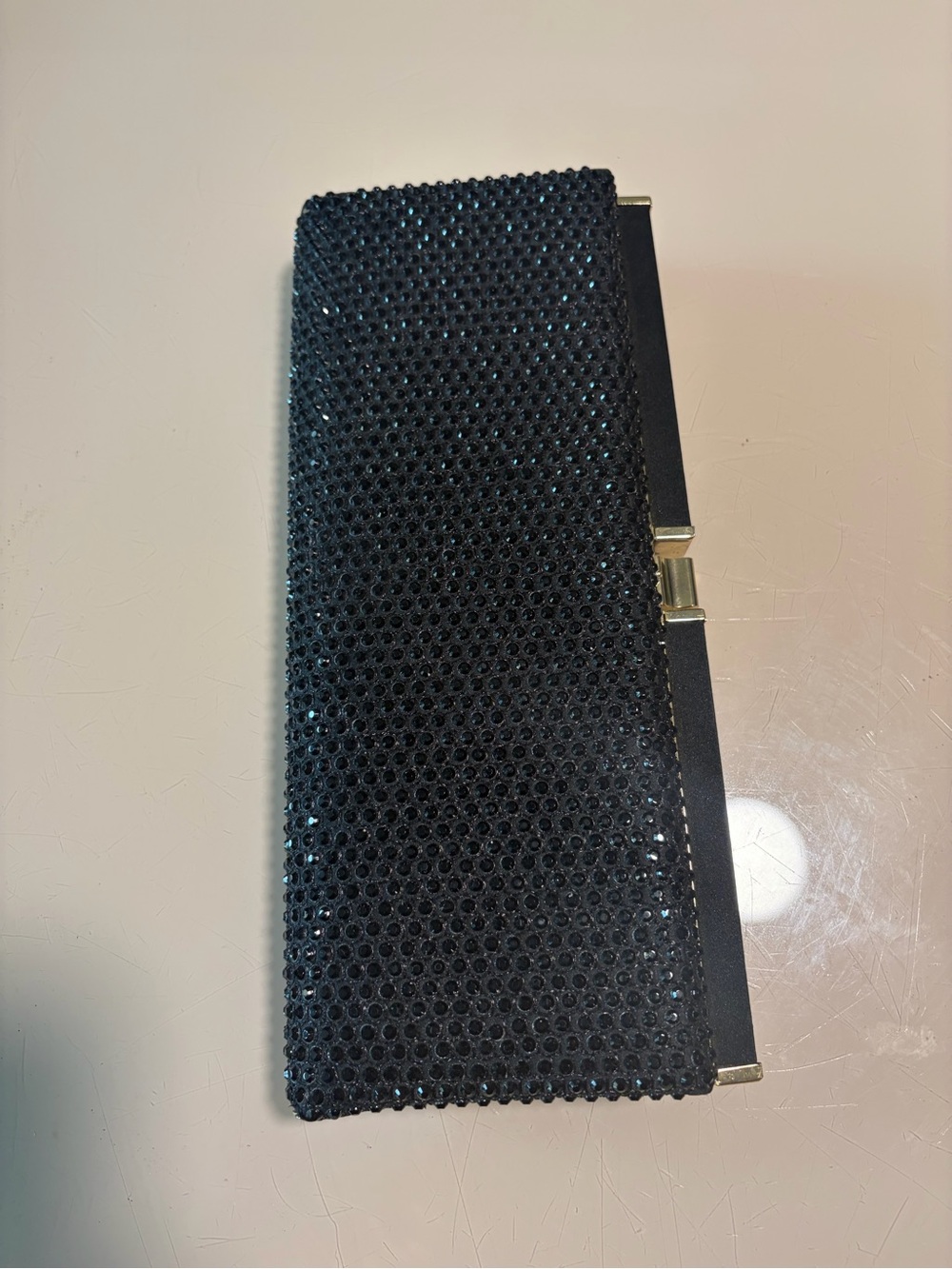 Kate Landry Black Sequin Evening Clutch